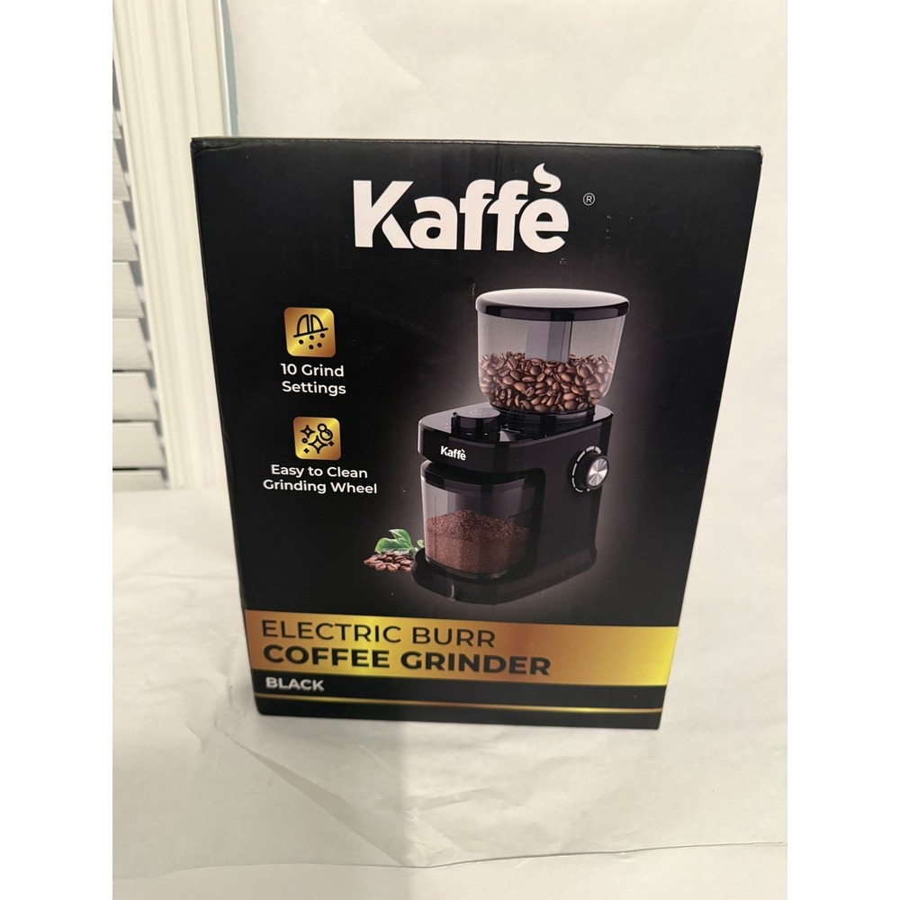 Kaffe KF8061 Electric Flat Burr Coffee Grinder 10 Settings Black 200W NEW - Picture 3 of 4